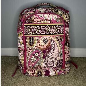 Vera Bradley Quilted Very Berry Paisley Print Campus Backpack Pink/ Purple